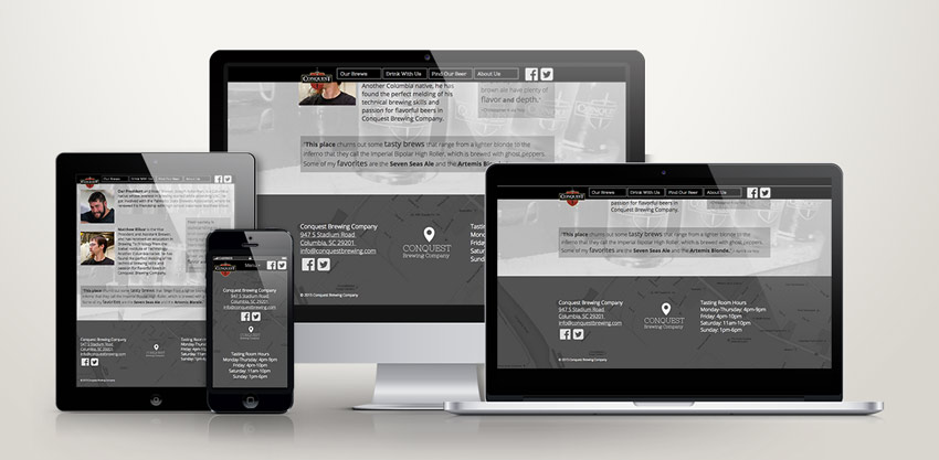 A showcase of how the site looks on various screen sizes